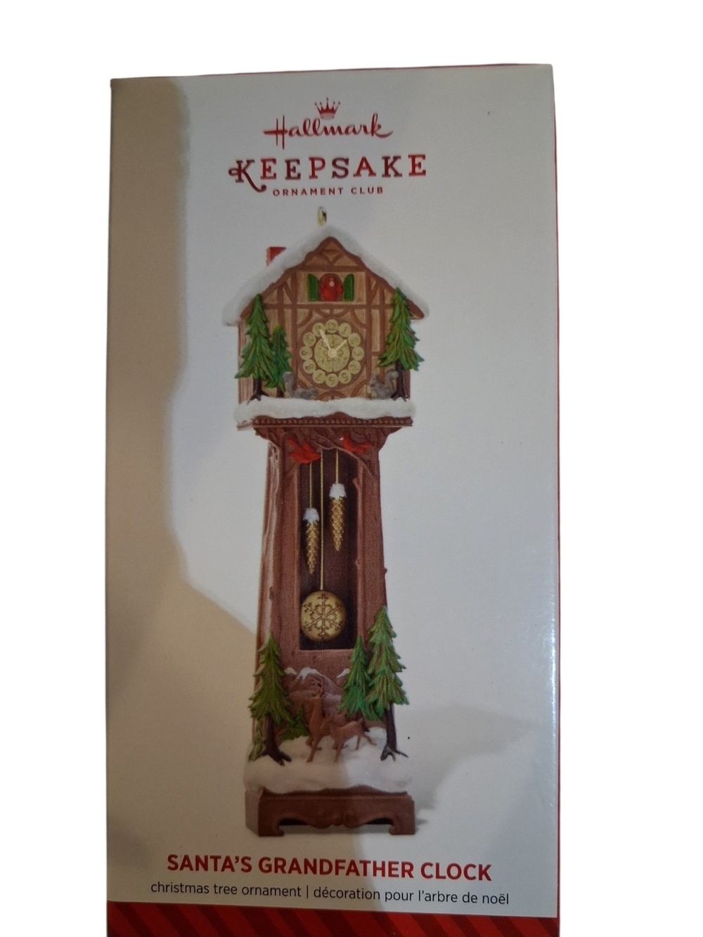 Hallmark Keepsake Santa's Grandfather Clock Ornament - Brown & Green